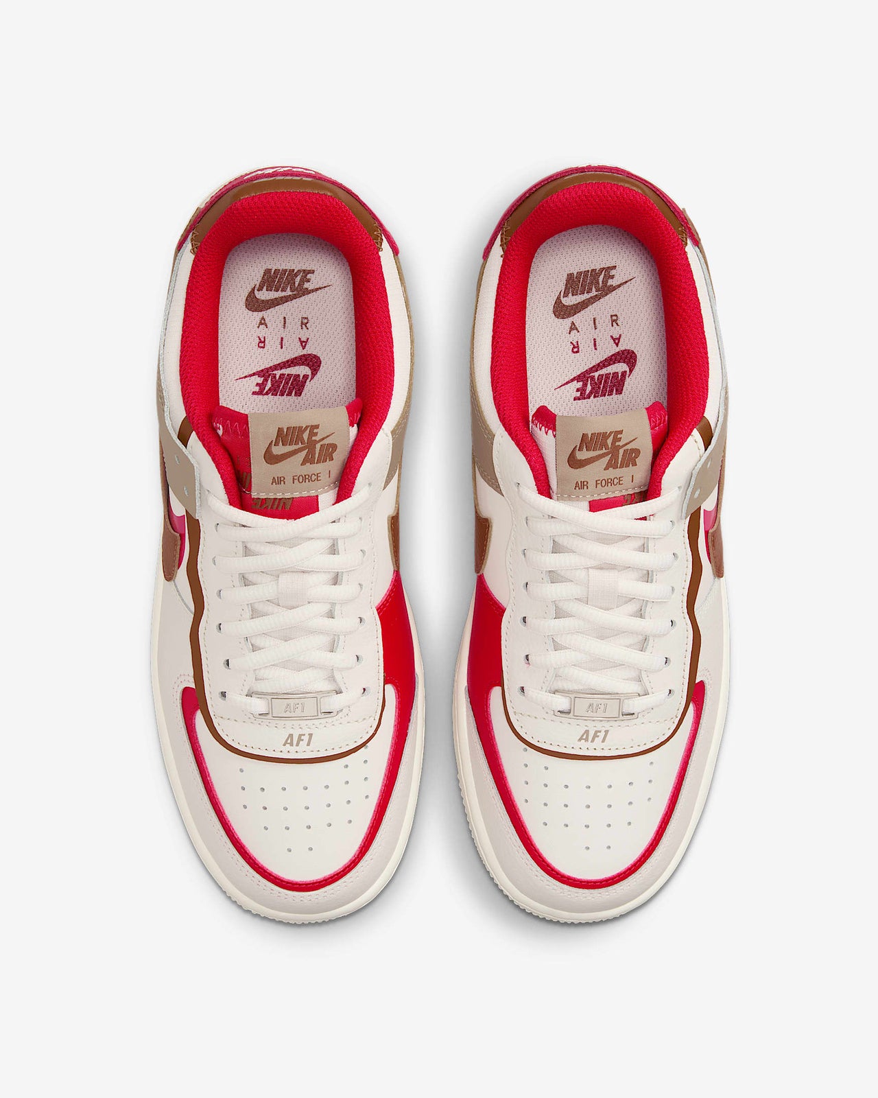 HQ3400-030 Nike Air Force 1 Shadow Phantom Fire Red Khaki Light (Women's )