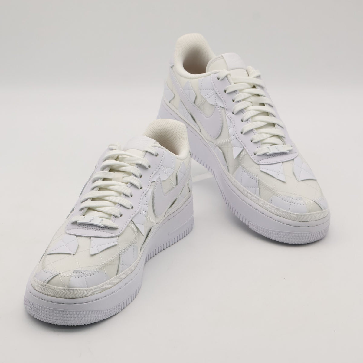 DZ3674-100 Nike Air Force 1 Low Billie Eilish Triple White Off Patch Work Mosaic