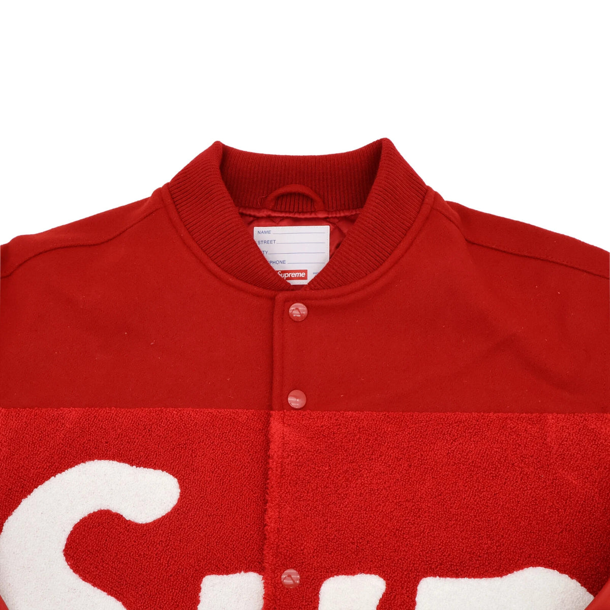 Supreme Big Logo Chenille Varsity Jacket Red