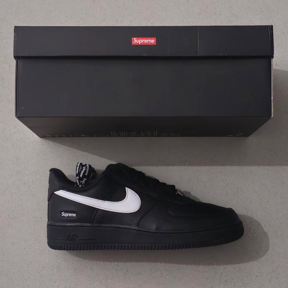 CU9225-002 Supreme Nike Air Force 1 Low Black White 25FW Week4 (Men's)