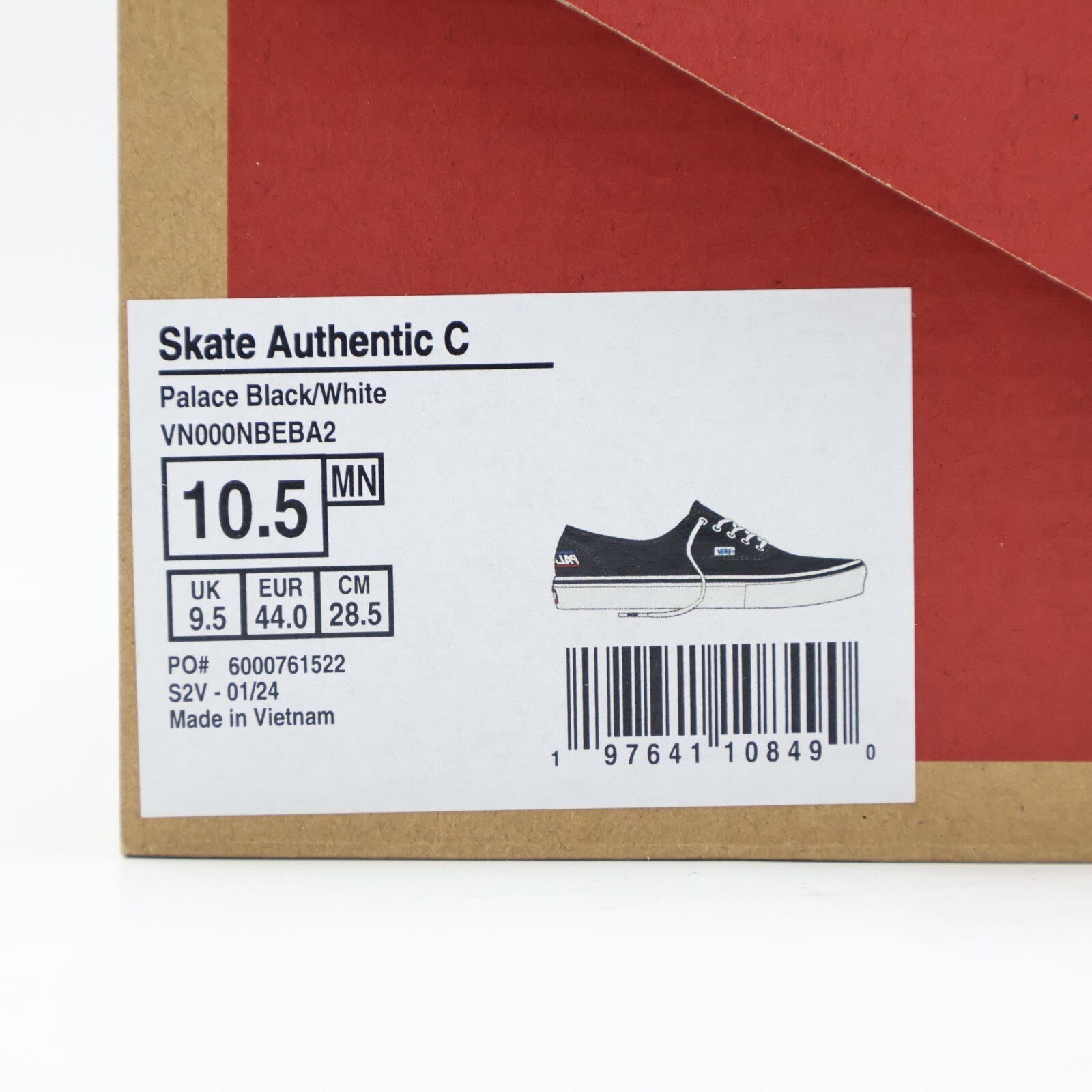 VN000NBEBA2 Palace Skateboards Vans Authentic Black (Men's)