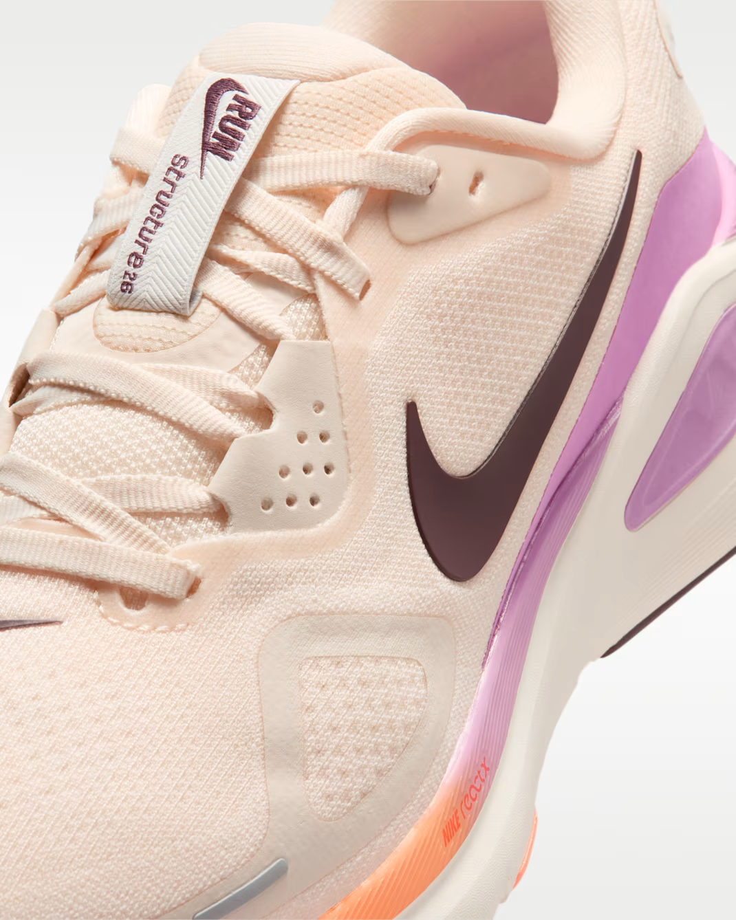 HJ1101-113 Nike Structure 26 Chalk Light Magenta Orange Pulse Tattoo (Women's)