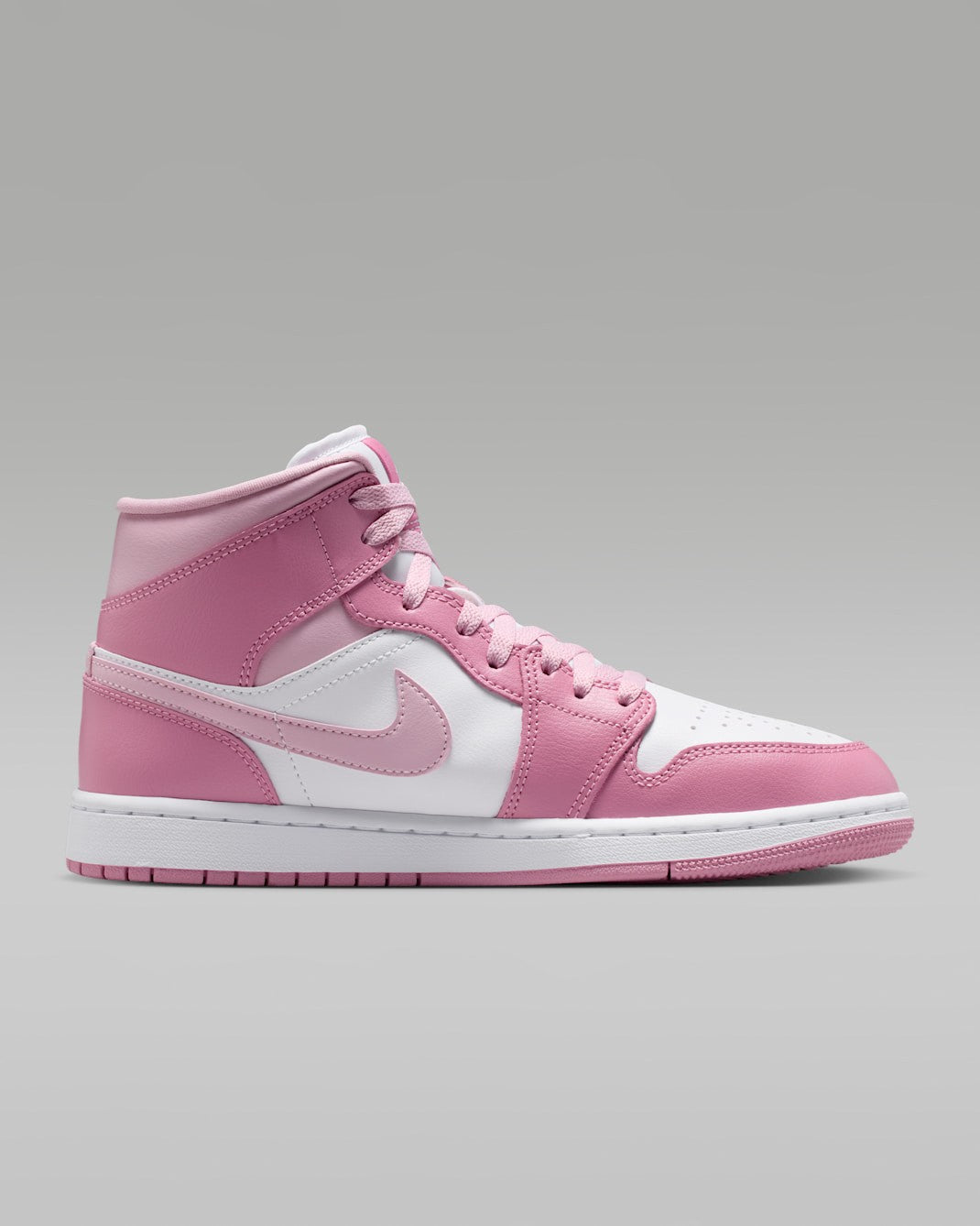 BQ6472-605 Nike Women's Air Jordan 1 Mid Elemental PinkIced Carmine (Women's)