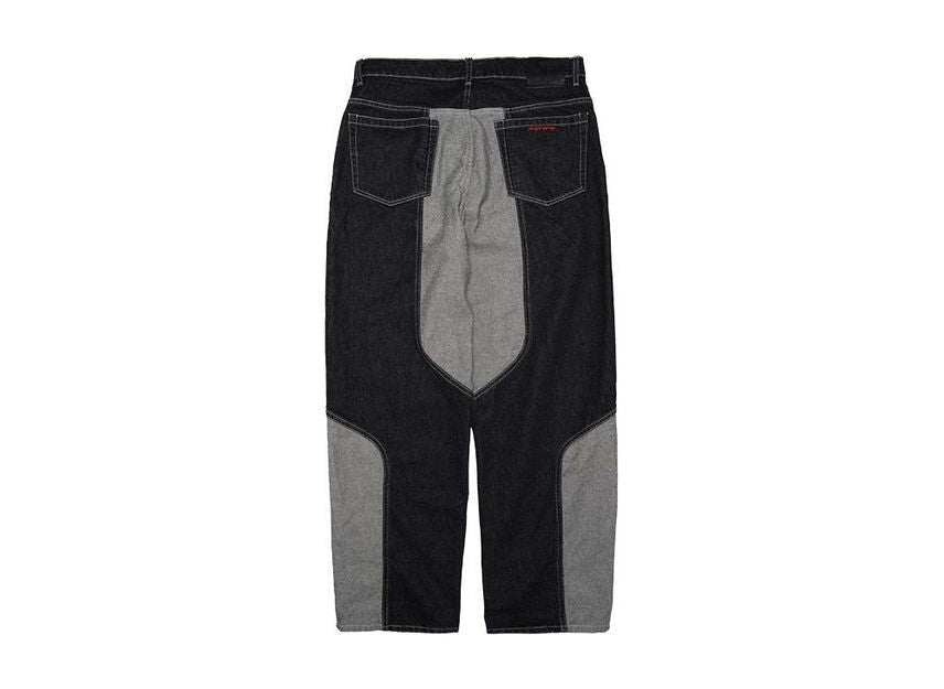 Supreme 2-Tone Paneled Baggy Jean Black