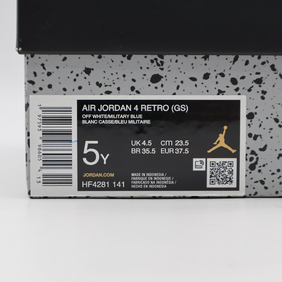 HF4281-141 Nike GS Air Jordan 4 Retro Industrial Blue