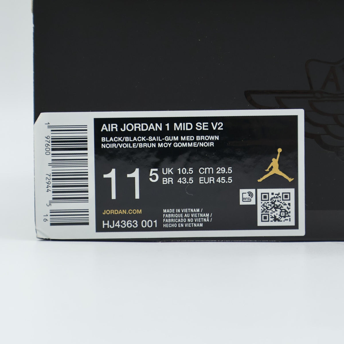 HJ4363-001 Nike Air Jordan 1 Mid Black Denim (Men's)