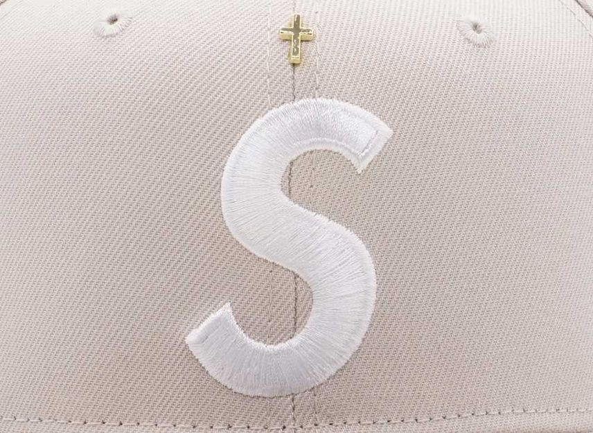 Supreme Gold Cross S Logo New Era Stone