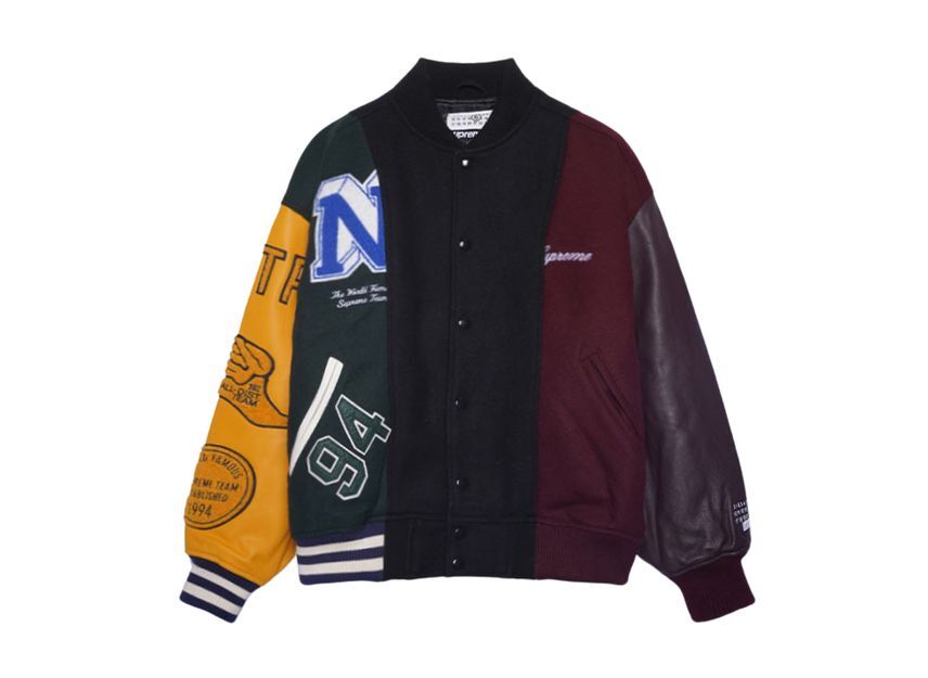 Supreme MM6 Maison Margiela Split Varsity Jacket Multicolor
