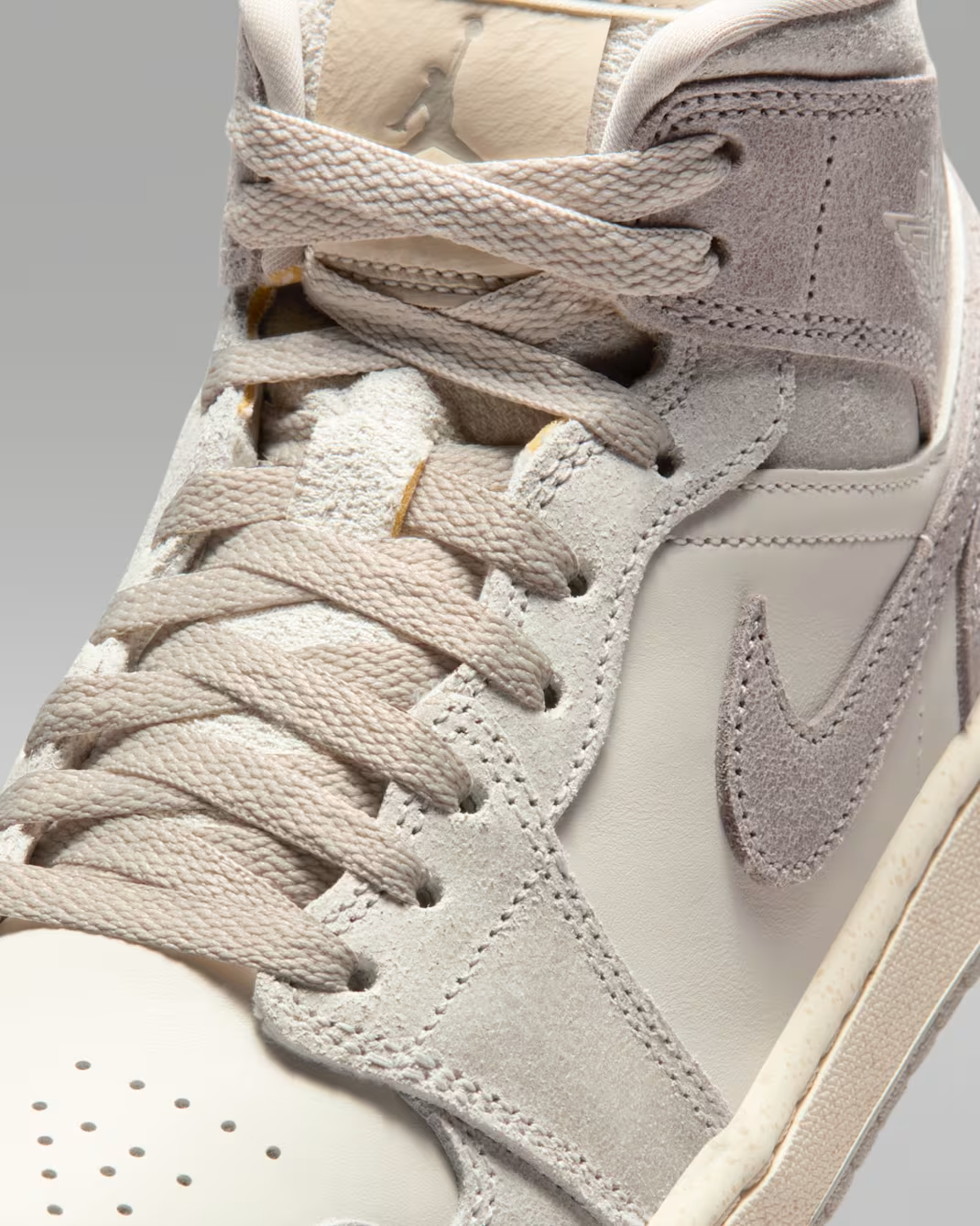 IB7010-001 Nike Air Jordan 1 Mid Light Iron Ore Enigma Stone (Women's)