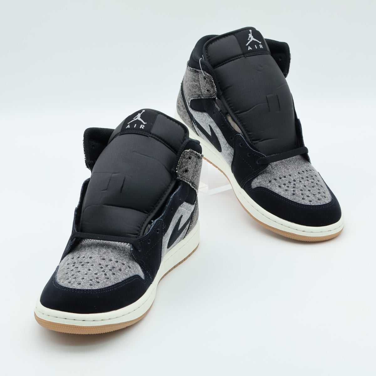 HJ4363-001 Nike Air Jordan 1 Mid Black Denim (Men's)