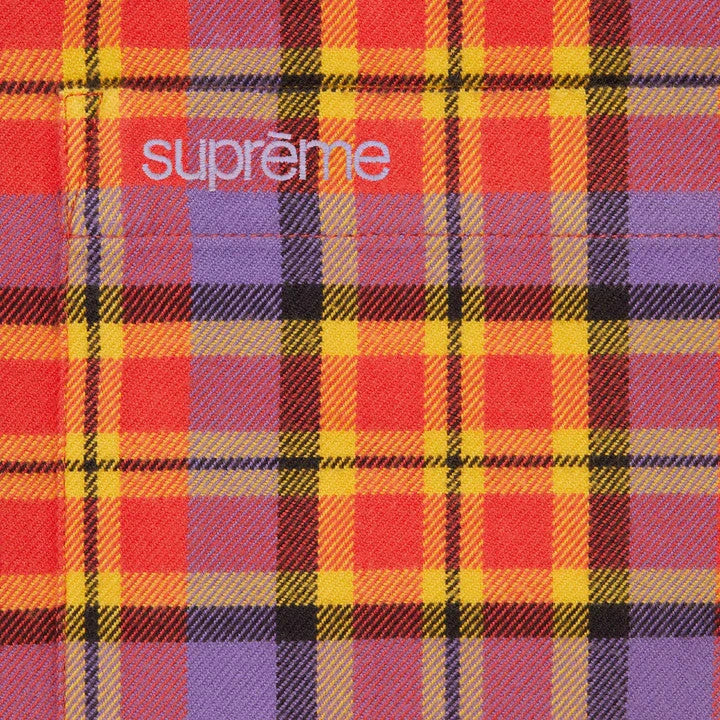 Supreme Plaid Flannel Shirt Orange