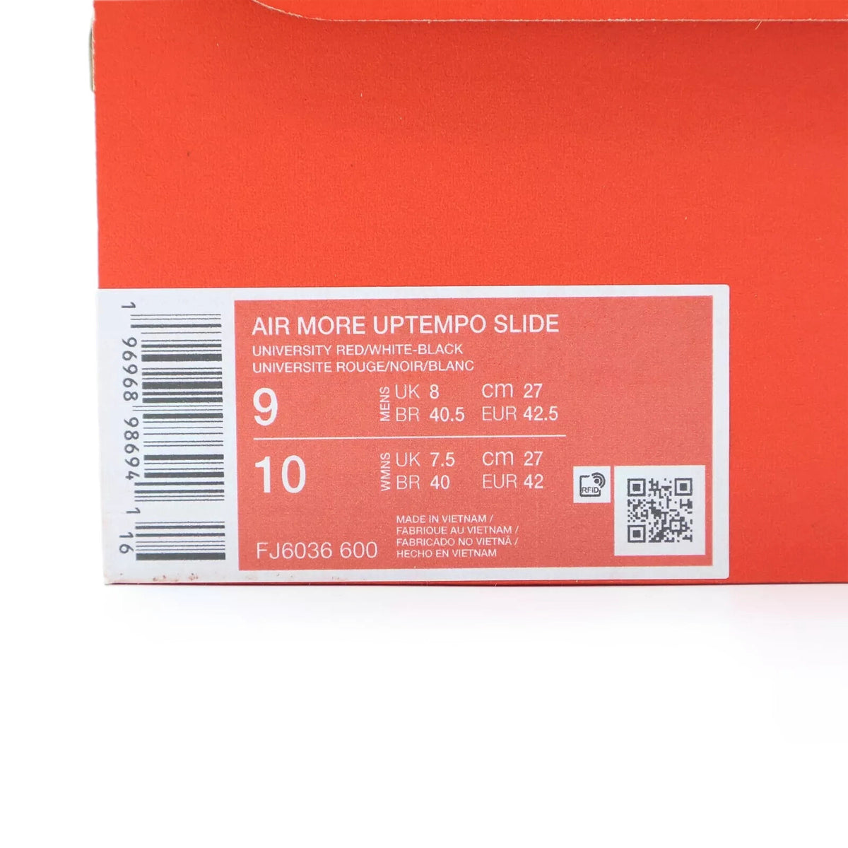 FJ6036-600 Nike Air More Uptempo Slide University Red Black (Men's)