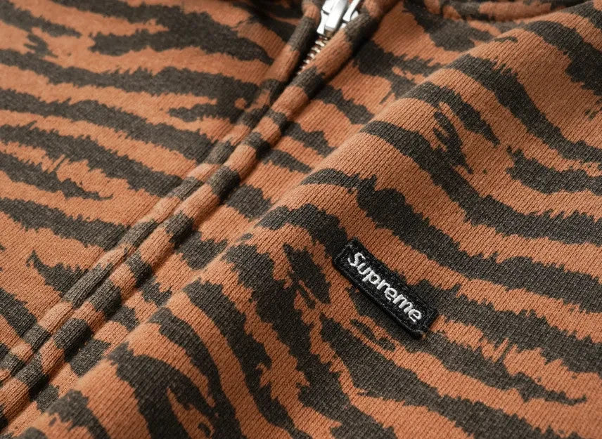 Supreme Small Box Zip Up Hooded Sweatshirt "Tiger"