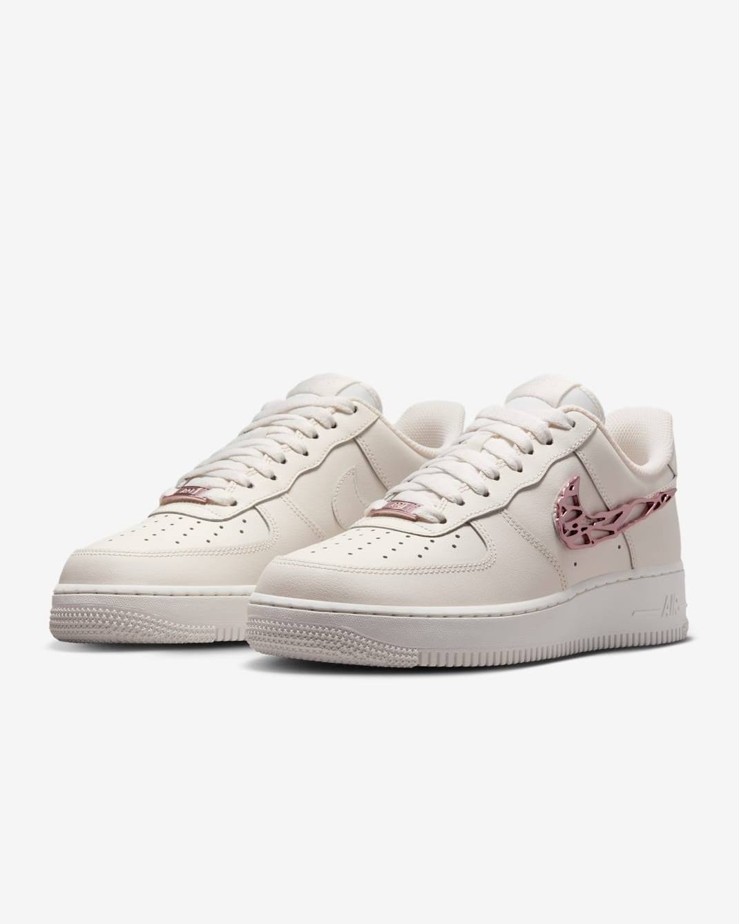 IF1686-161 Nike Air Force 1 Low Metallic Pink Swooshes (Women's)