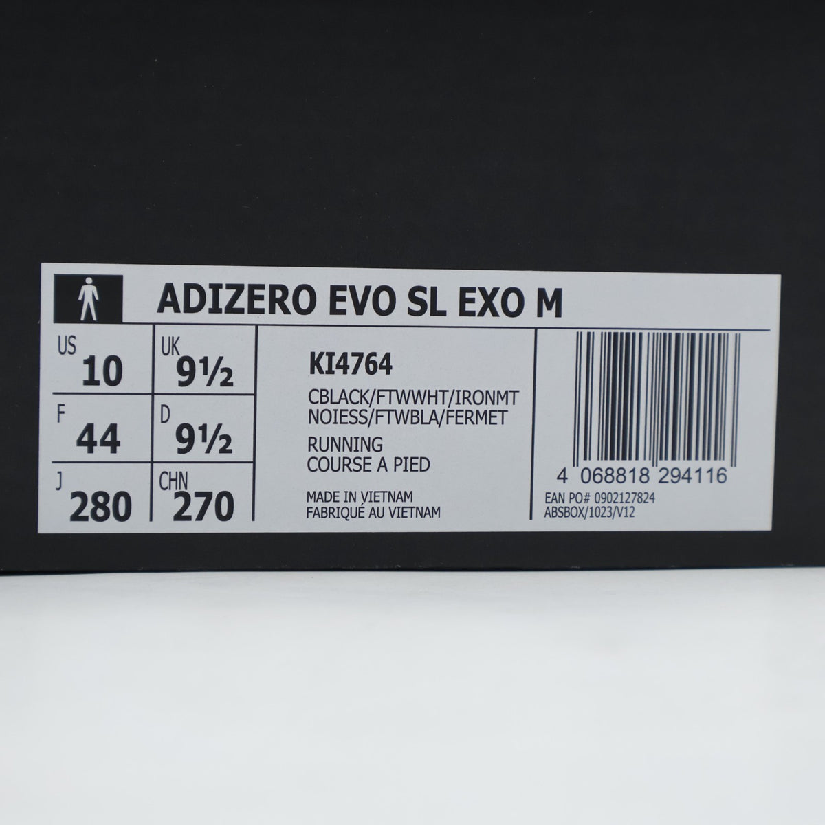 KI4764 adidas Adizero Evo Sl EXO Core Black Cloud White Iron Metallic (Men's)