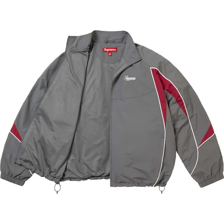 Supreme Contrast Piping Track Jacket Grey