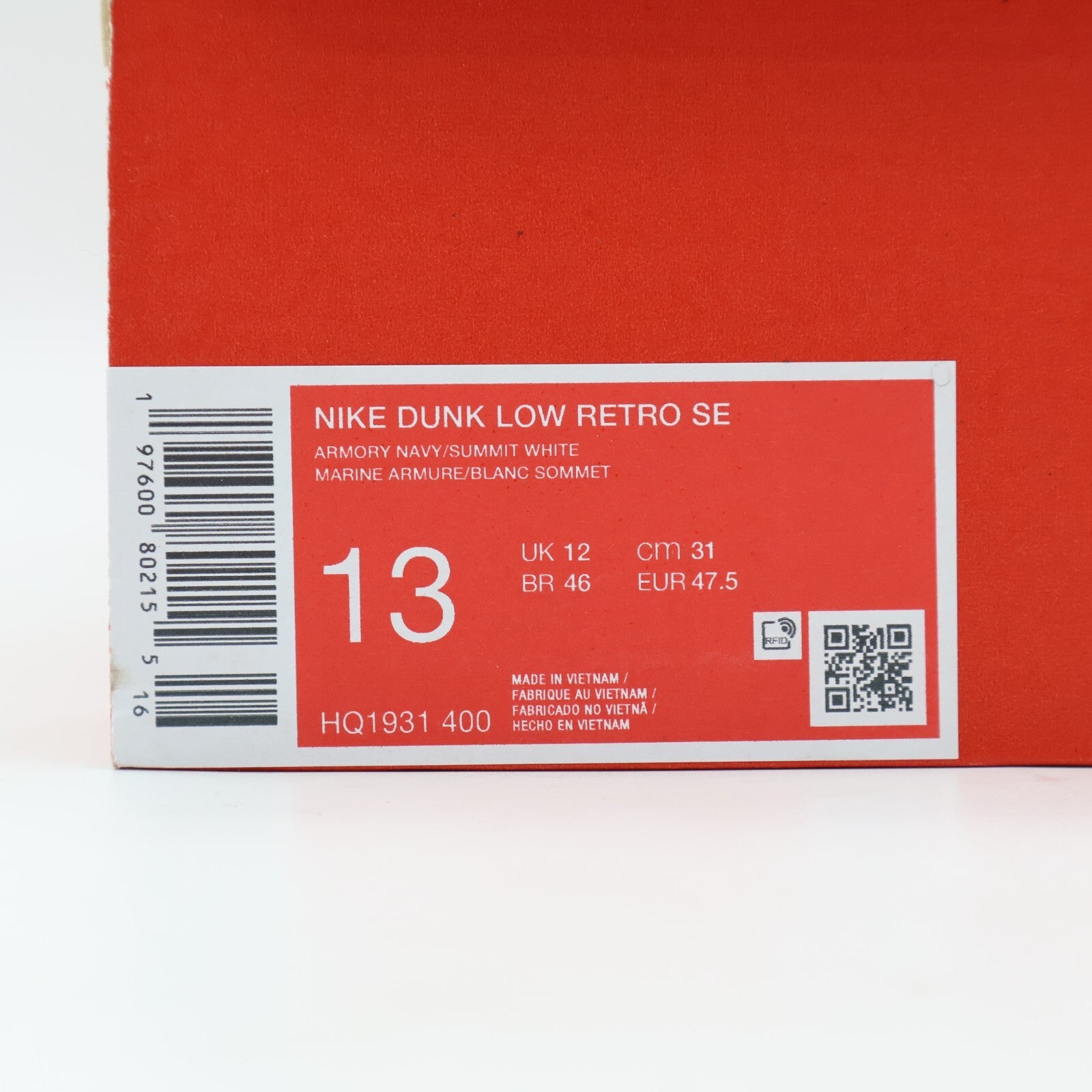 HQ1931-400 Nike Dunk Low Retro SE Armory Navy Summit White (Men's)