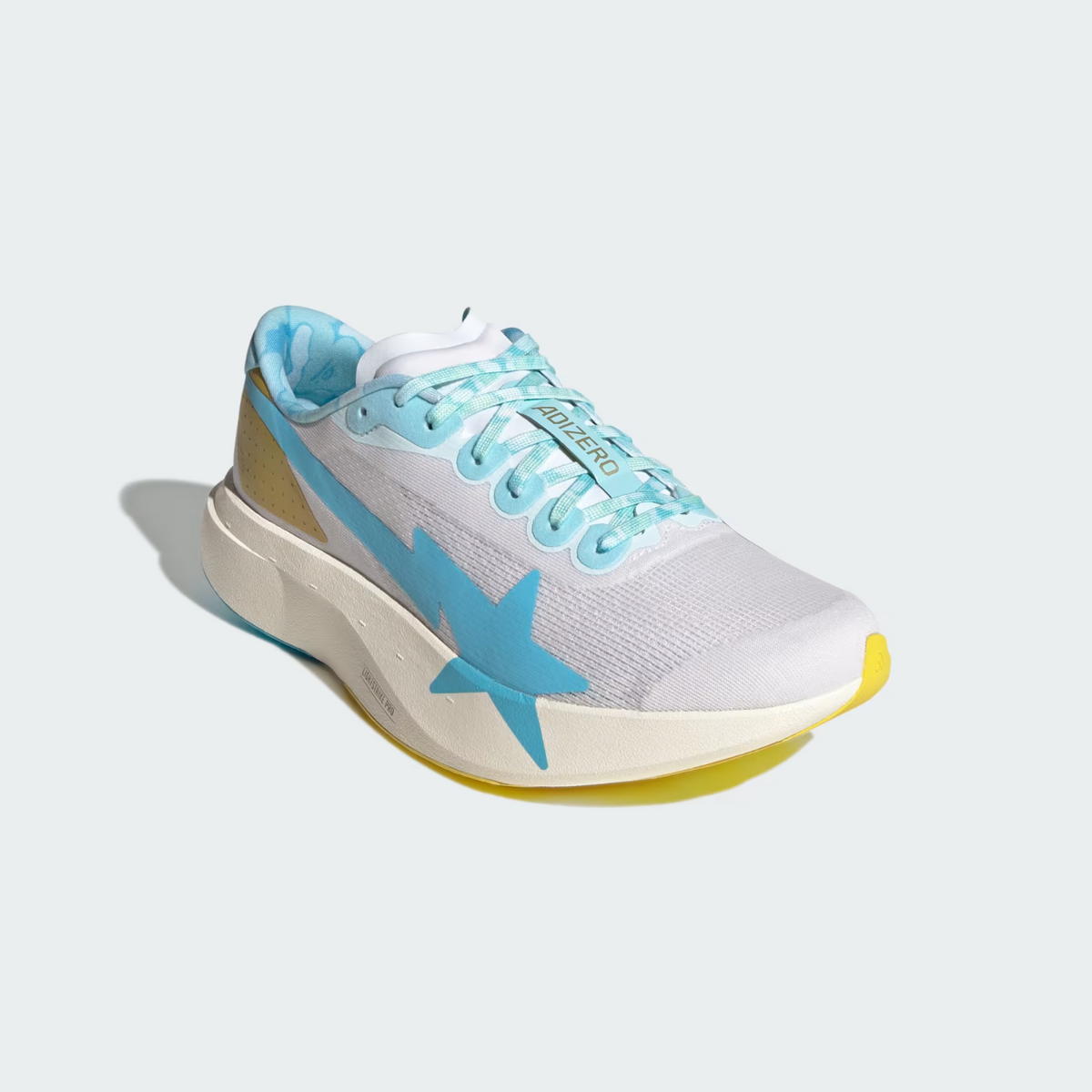 KJ5751 A BATHING APE Ã adidas Adizero Evo SL "Cloud White/Gold Metallic" (Men's)