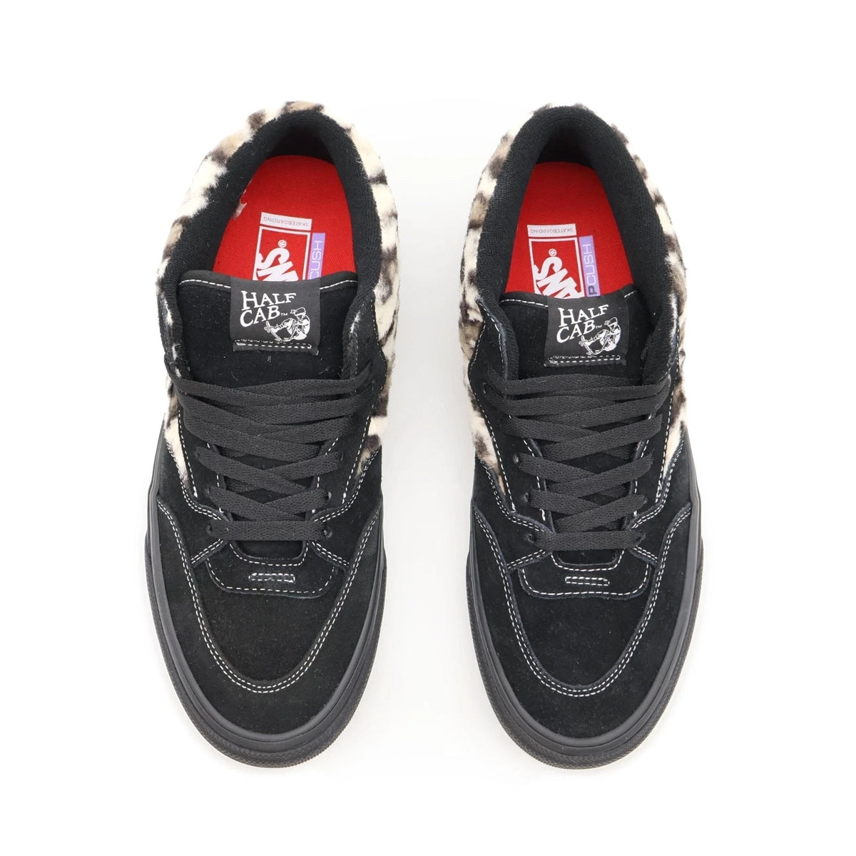 VN0A5KYABMA Supreme Vans Skate Leopard Half Cab 92 Black Animal Beige (Men's)