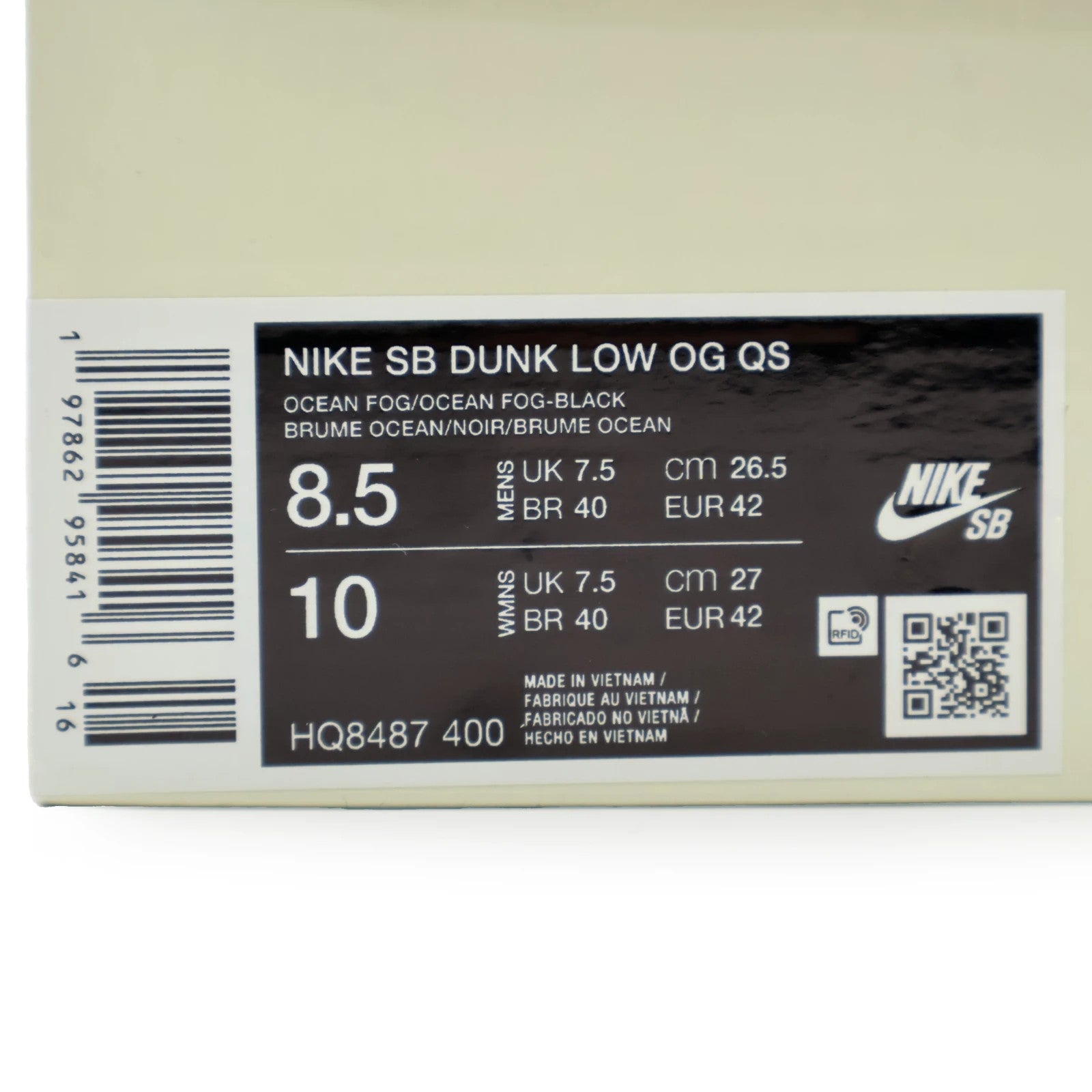 HQ8487-400 Supreme Nike SB Dunk Low Ocean Fog (North America Exclusive) (Men's)