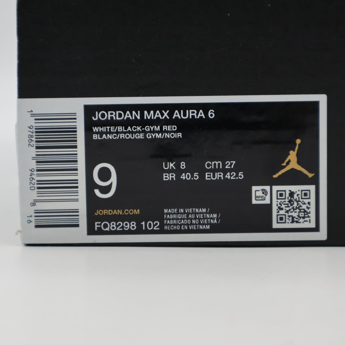 FQ8298-102 Nike Jordan Max Aura 6 White Gym Red Black (Men's)