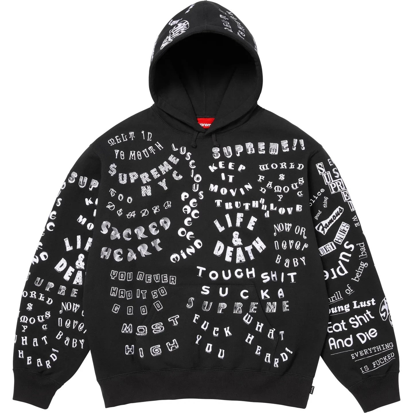 Supreme Too Deadly Hooded Sweatshirt Black