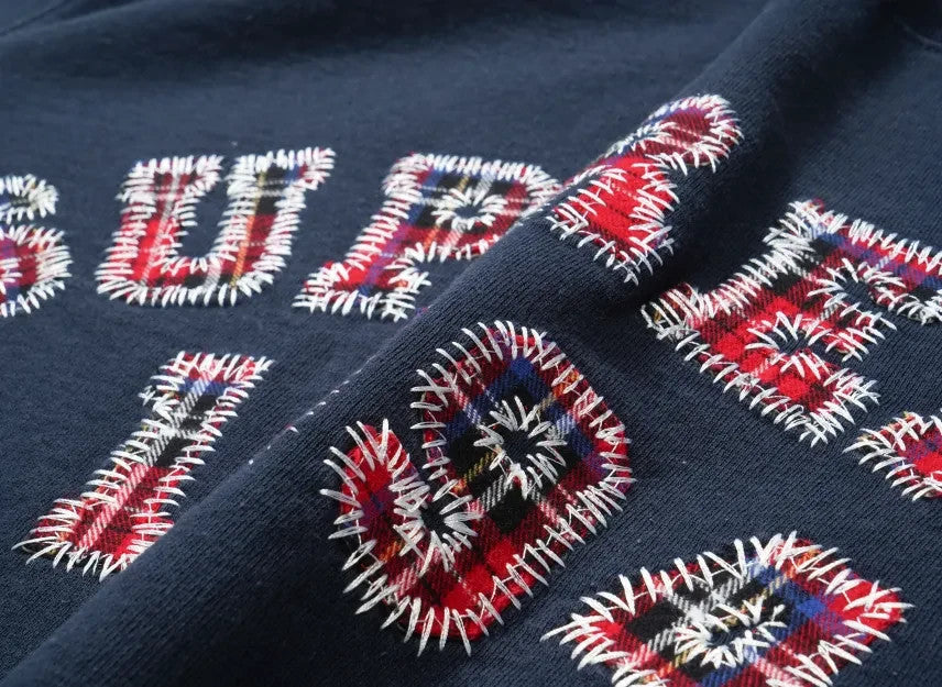 Supreme Plaid Arc Crewneck "Navy"