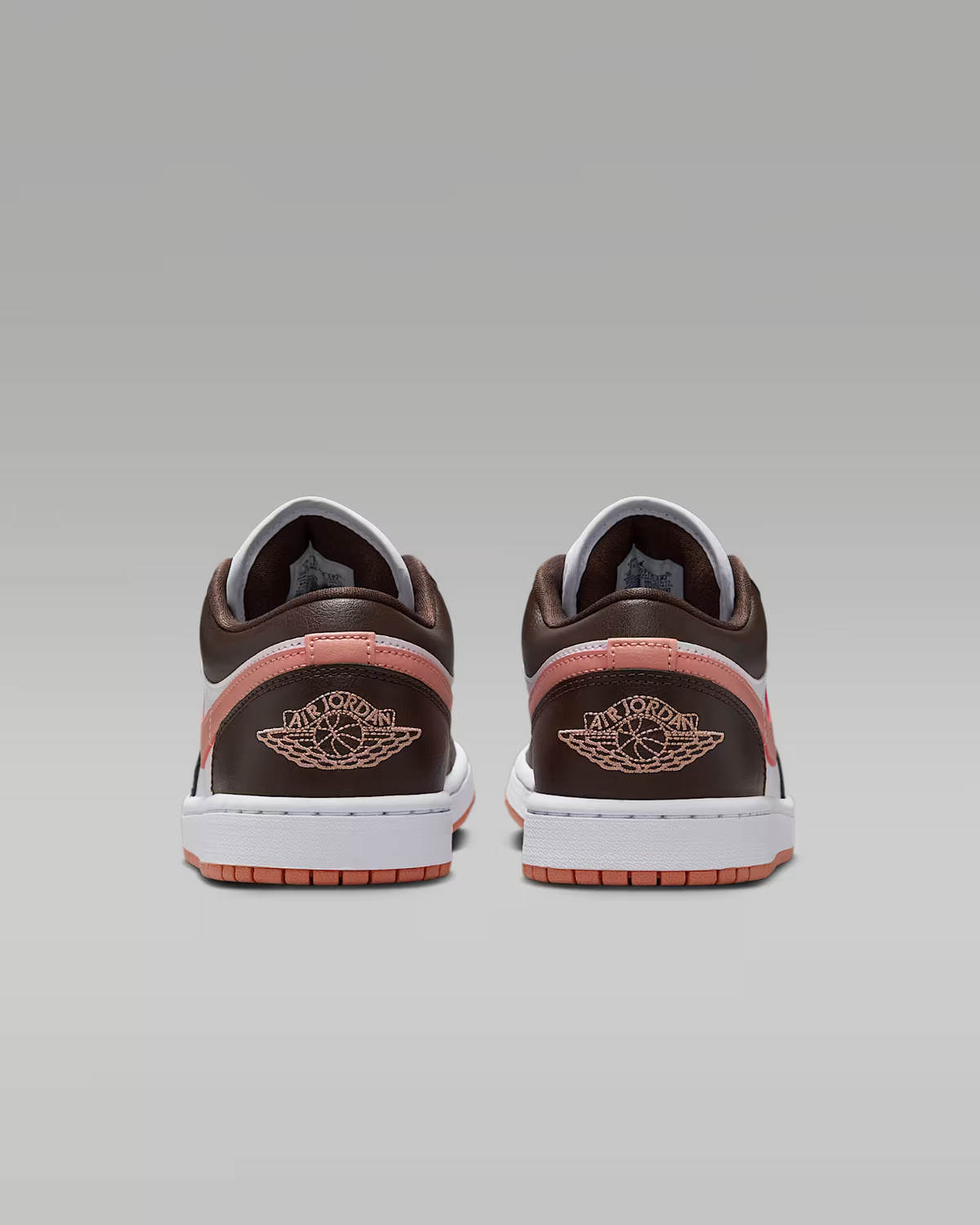 DC0774-182 Nike Air Jordan 1 Low Dark Brown White Pink (Women's)