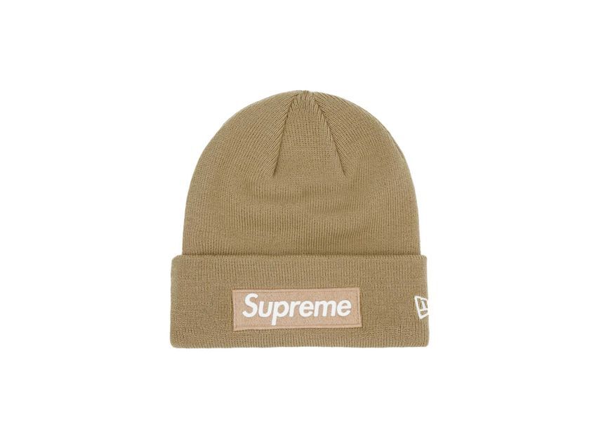 Supreme New Era Box Logo Beanie Dark Sand (23FW)