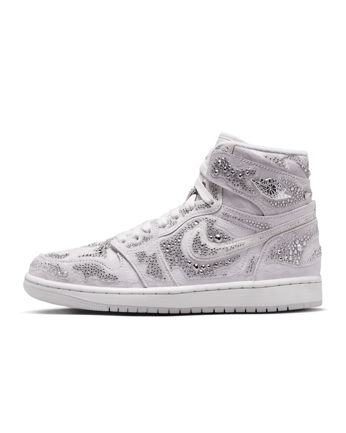 HF6248-002 Swarovski Nike Women's Air Jordan 1 High OG Vast Grey (Women's)
