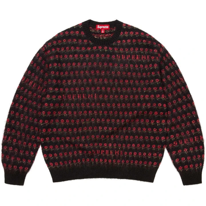 Supreme Flowers Metallic Sweater Black