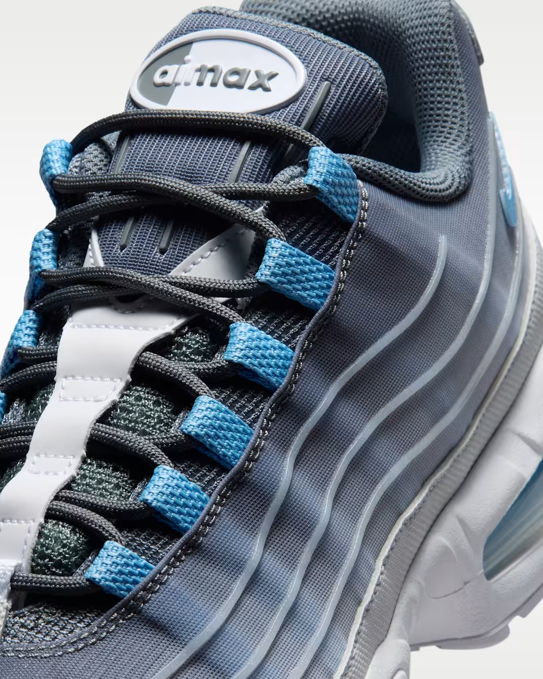 IH7853-003 Nike Air Max 95 Big Bubble Tech "Smoke Grey/Football Blue" (Men's)