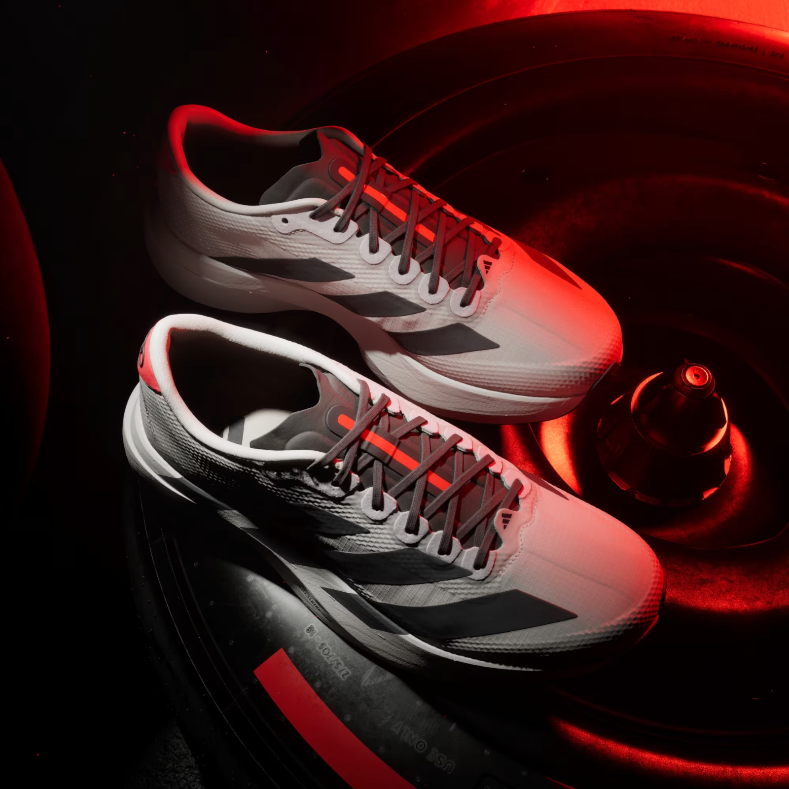 KJ3670 Audi Ã adidas Adizero EVO SL "Grey/Black/Red" (Men's)