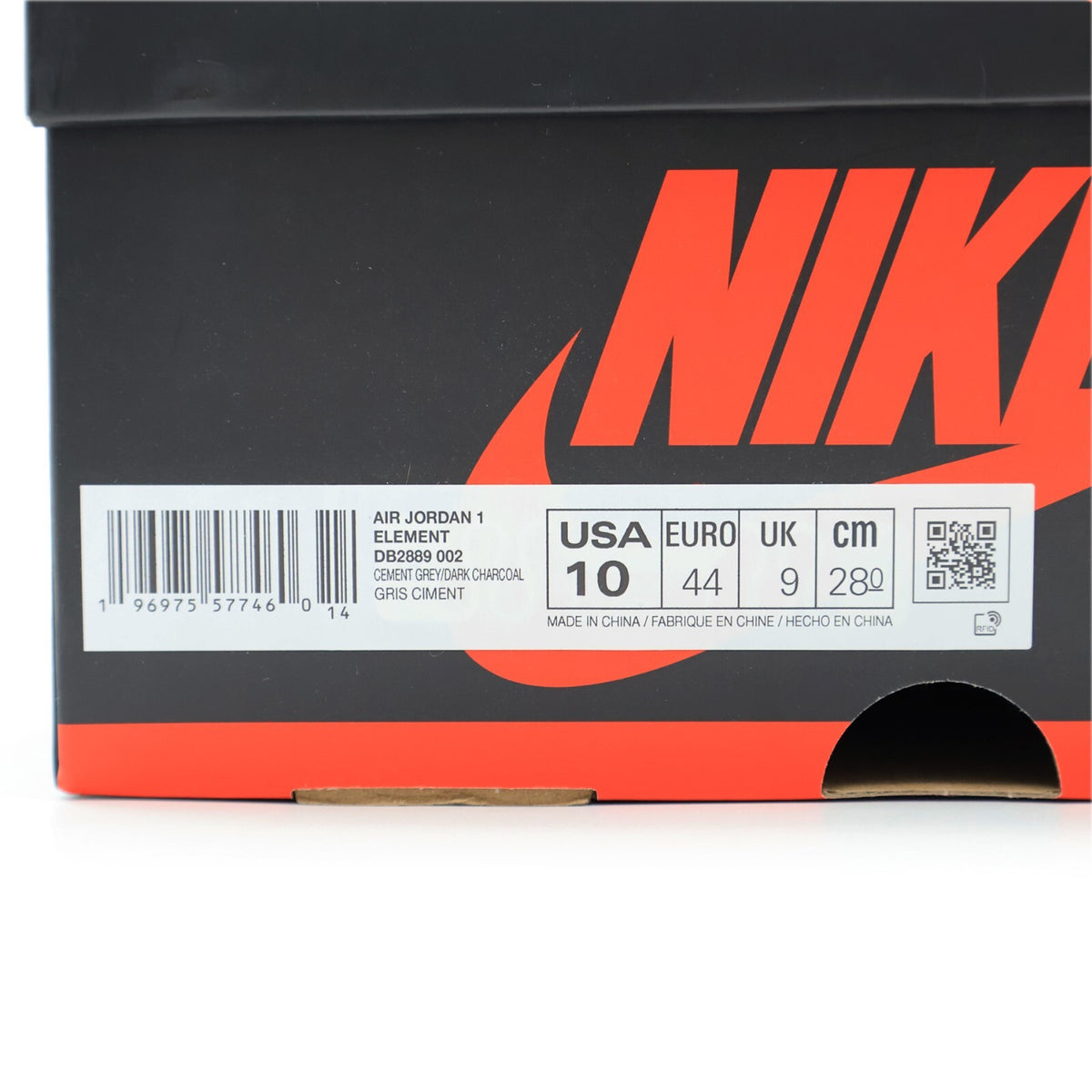 DB2889-002 Nike Air Jordan 1 Element GORE-TEX Black Cement Infrared 23 (Men's)