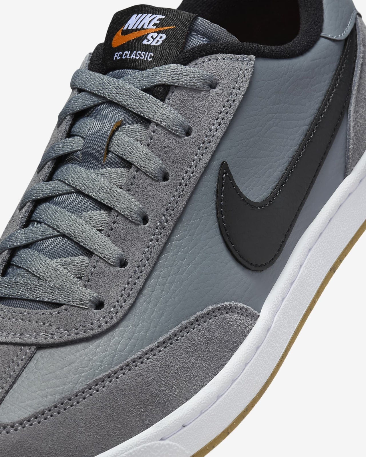 909096-003 Nike SB FC Classic Cool Grey White Vivid Orange Black (Men's)