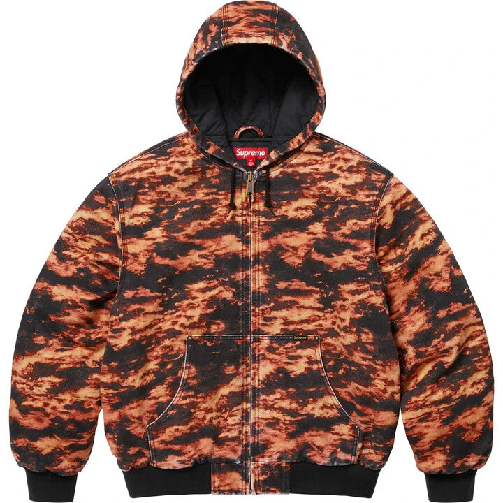 Supreme AOI Embroidered Hooded Work Jacket Flames