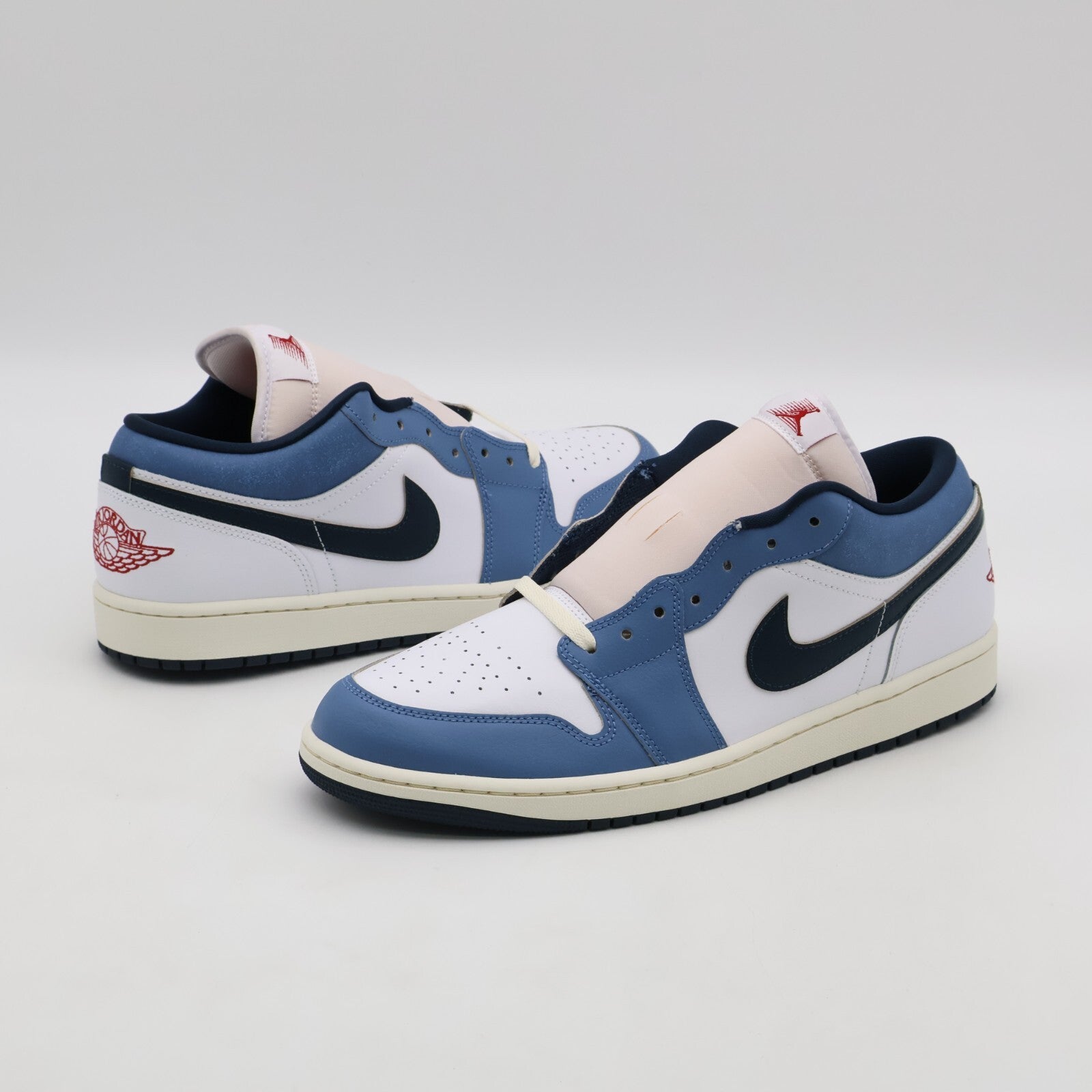 HM3711-144 Nike Air Jordan 1 Low White Aegean Storm