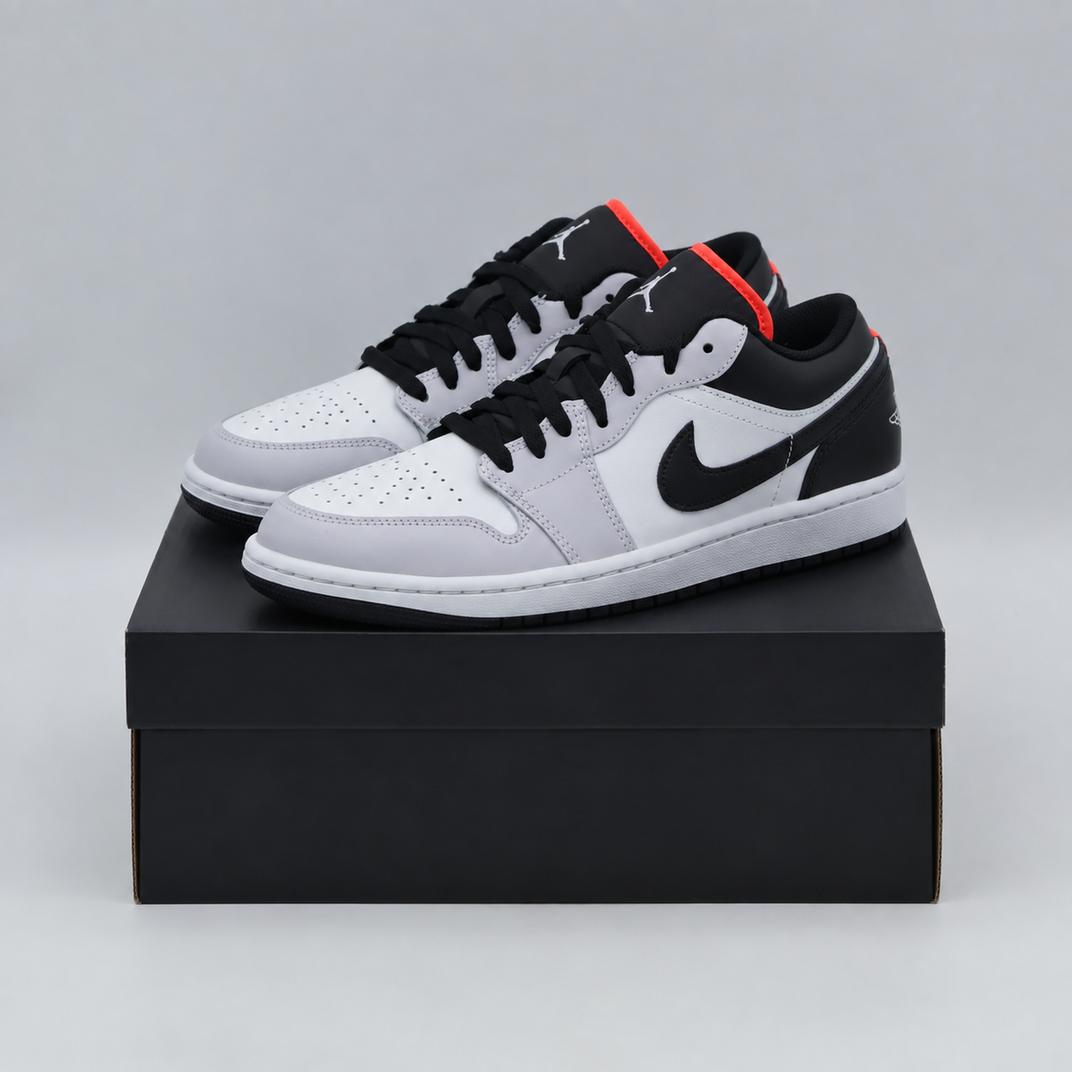 553558-045 Nike Air Jordan 1 Low Neutral Grey Infrared 23 Black (Men's)