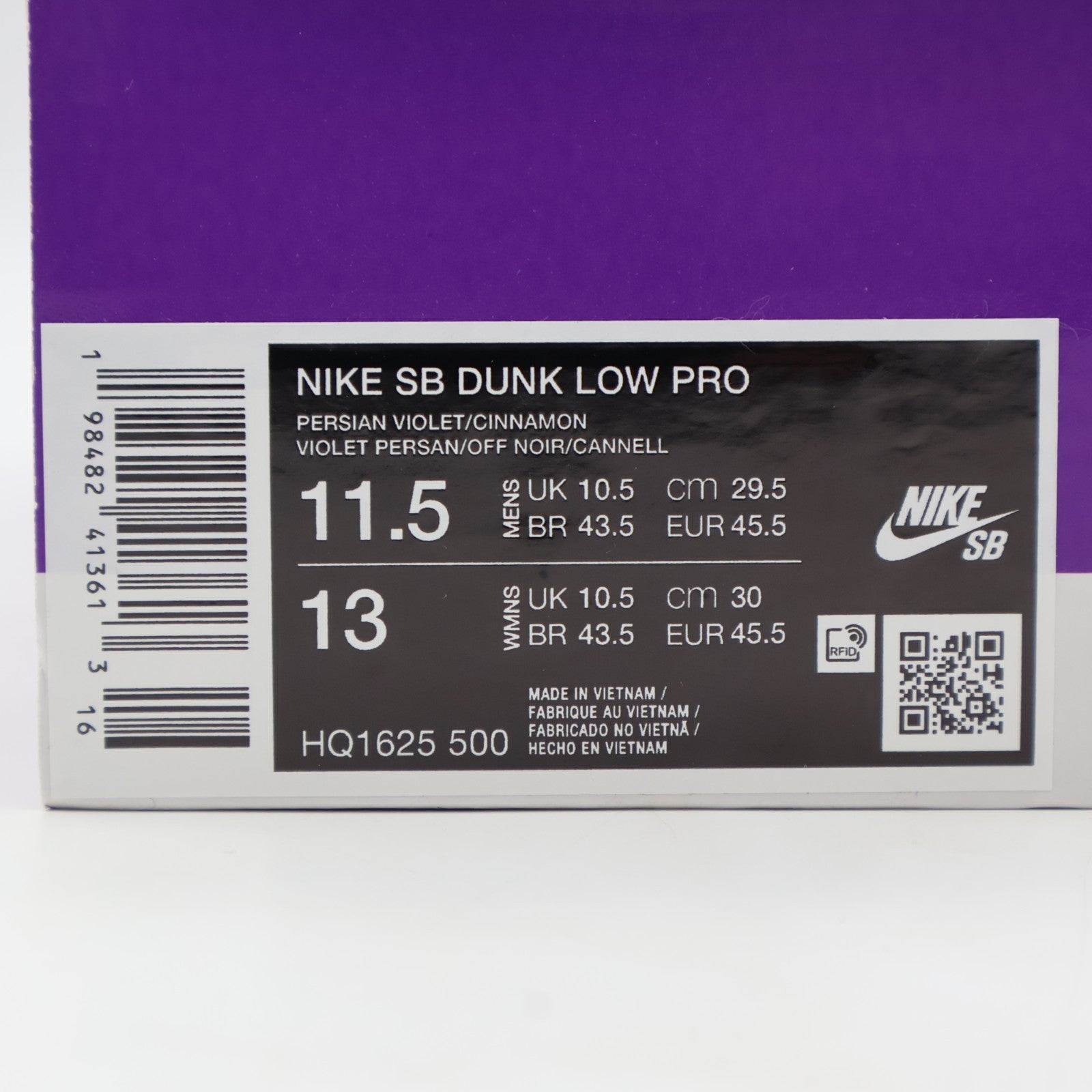 HQ1625-500 Nike SB Dunk Low Pro Persian Violet Cinnamon (Men's)