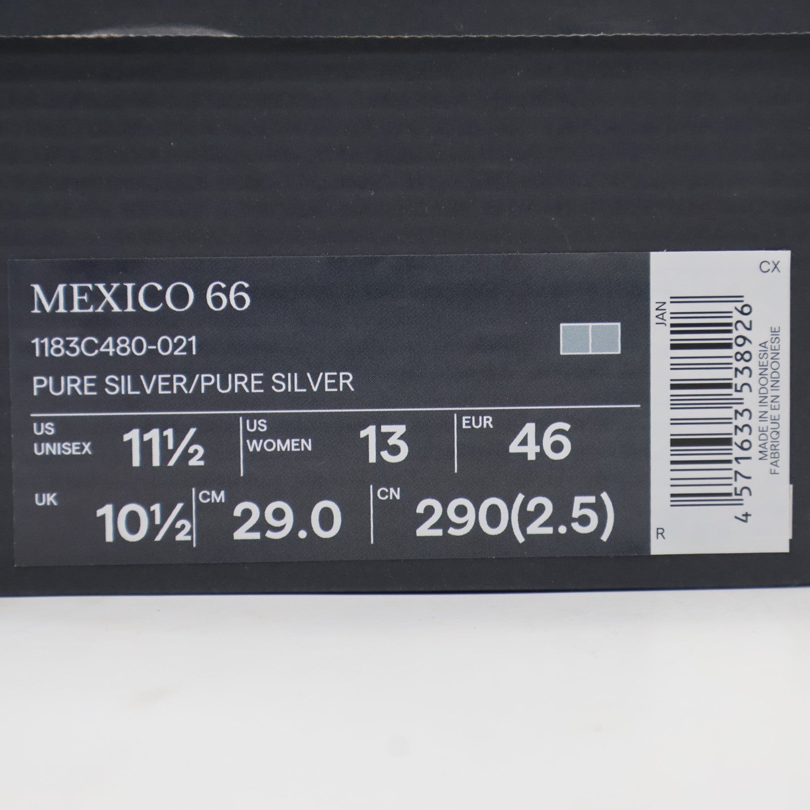 1183C480-021 Onitsuka Tiger MEXICO 66 PURE SILVER PURE SILVER (Men's)