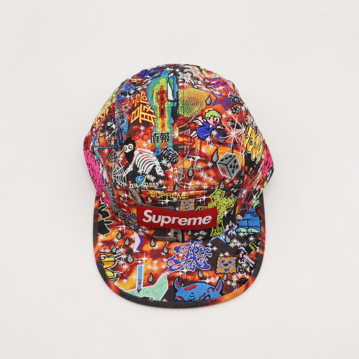 Supreme AOI Embroidered Camp Cap Flames