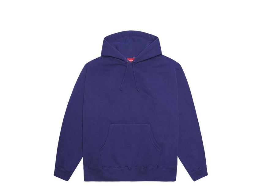 Supreme Satin Applique Hooded Sweatshirt Washed Navy