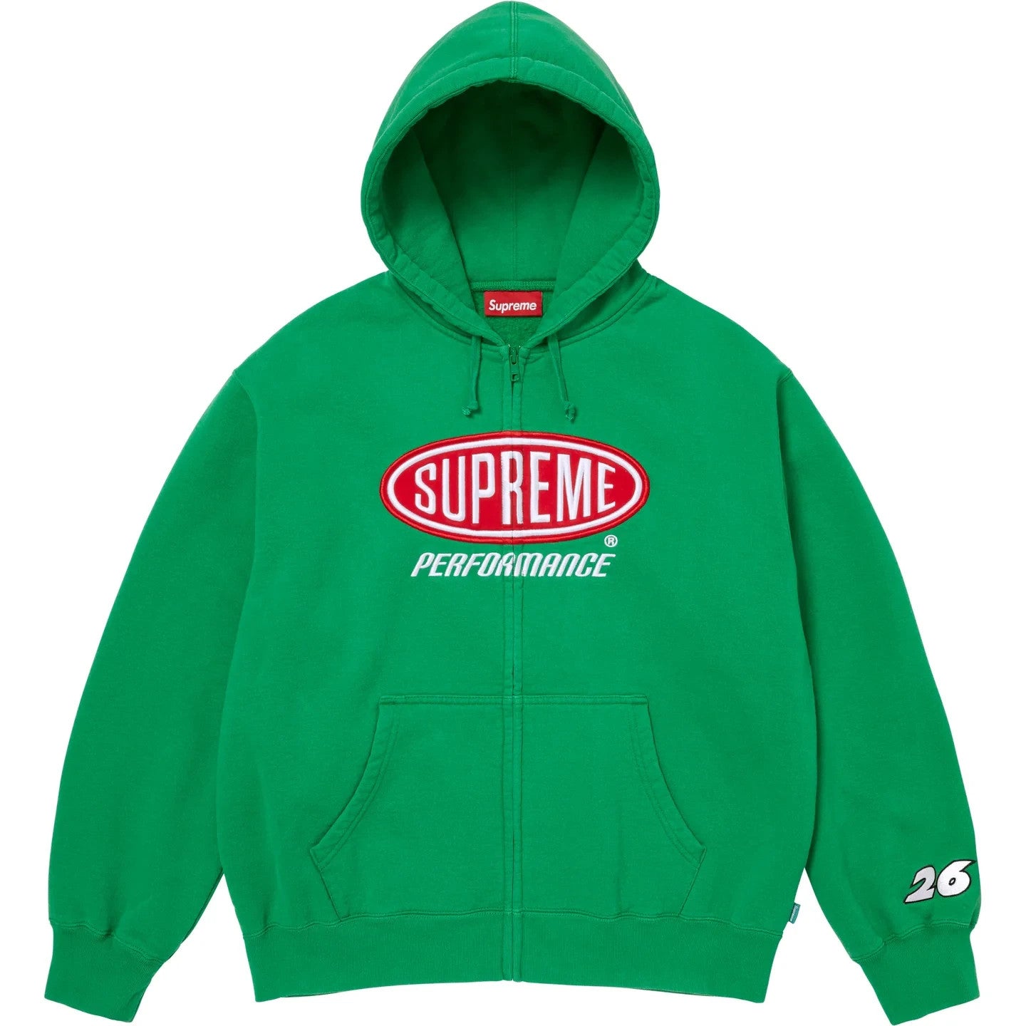 Supreme Performance Zip Up Hooded Sweatshirt Green