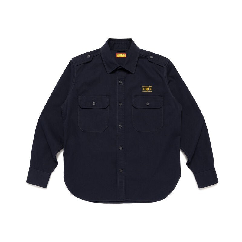 HUMAN MADE Twill Epaulette Shirt Navy