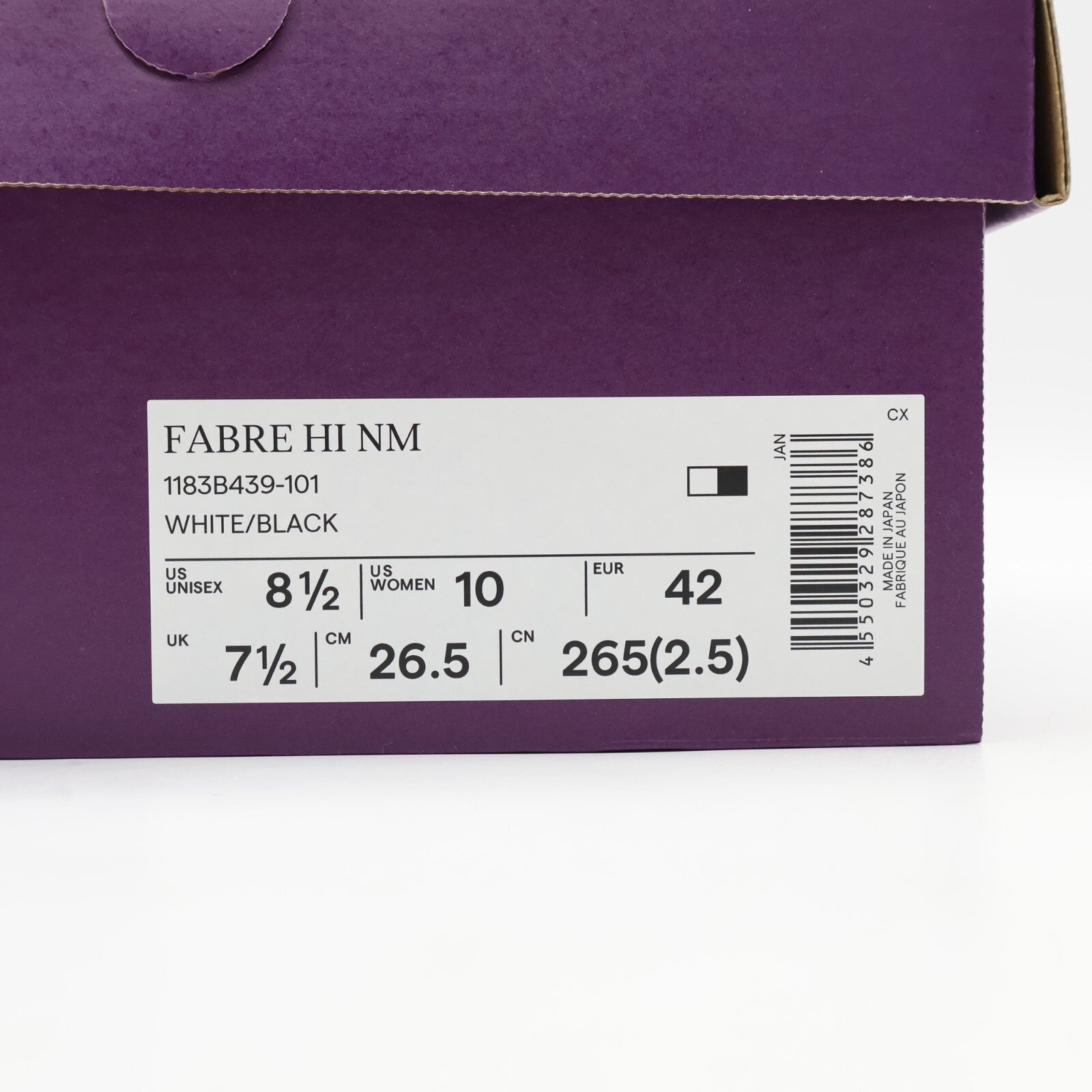 1183B439-101 Onitsuka Tiger Fabre Hi NM White Black (Men's)