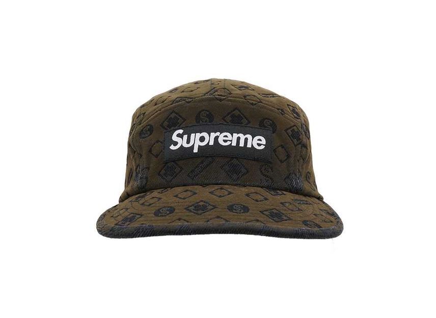 Supreme Flocked Denim Camp Cap Black