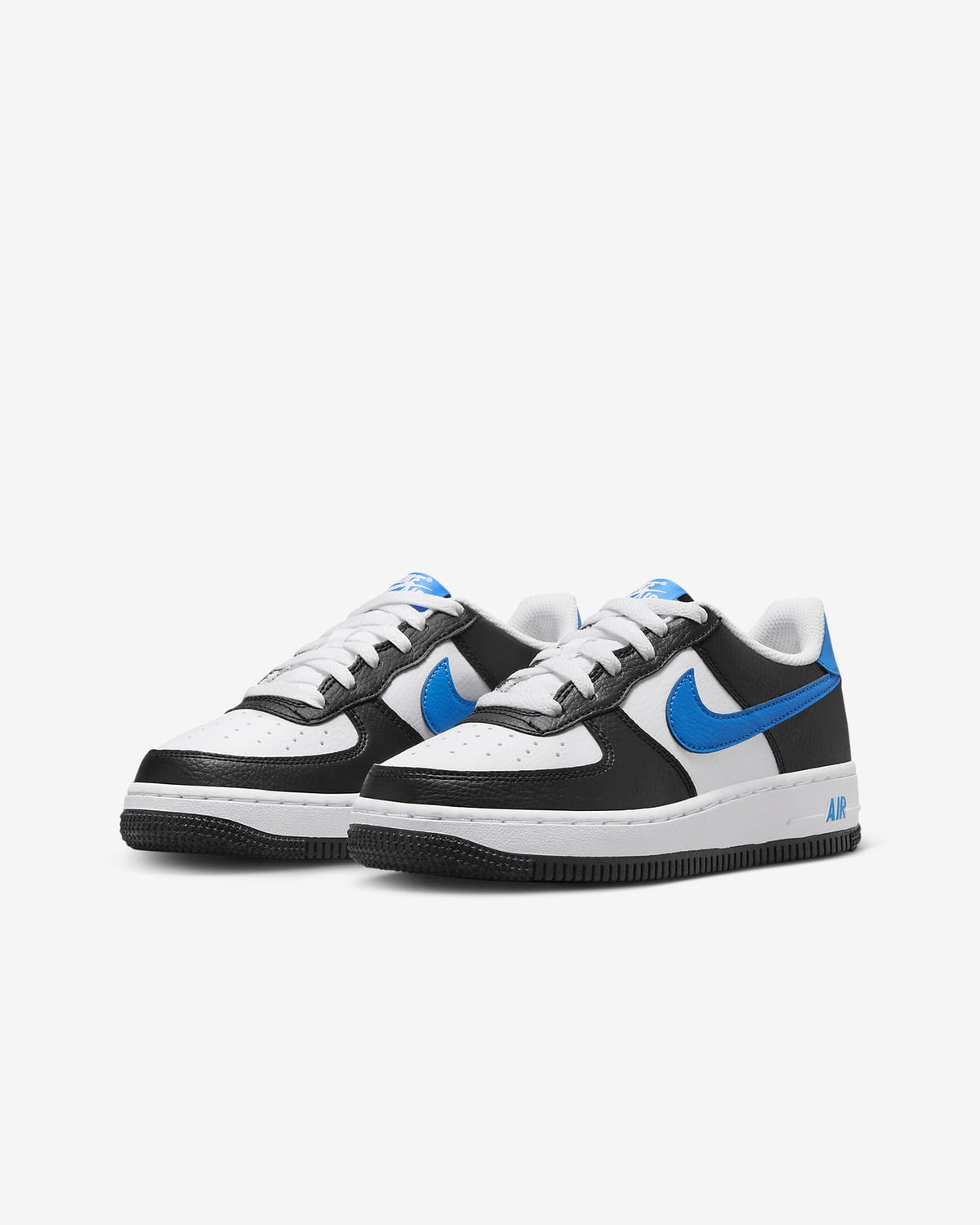 FN8008-001 Nike GS Air Force 1 Black White Light Photo Blue