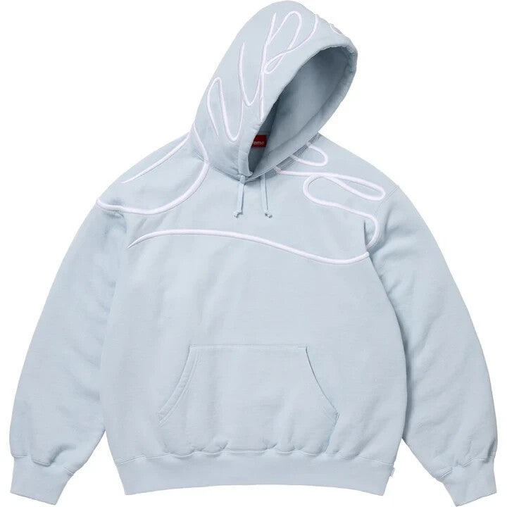 Supreme Shoulder Script Hooded Sweatshirt Light Blue