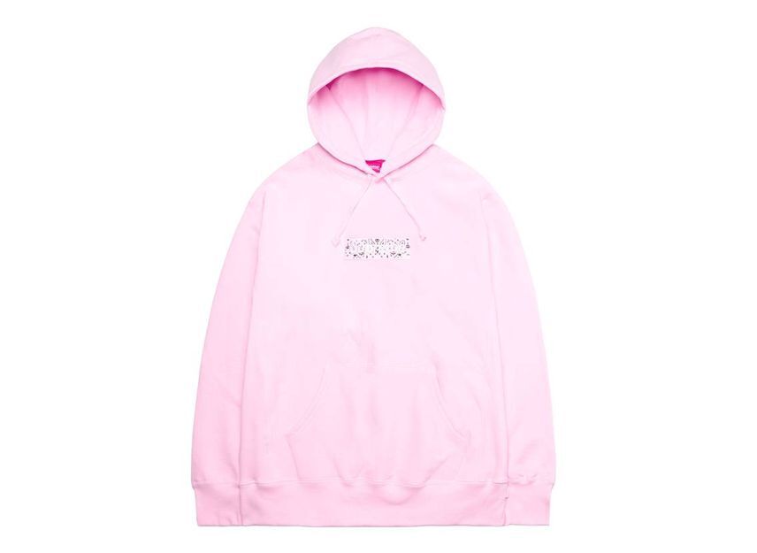 Supreme Bandana Box Logo Hooded Sweatshirt Pink