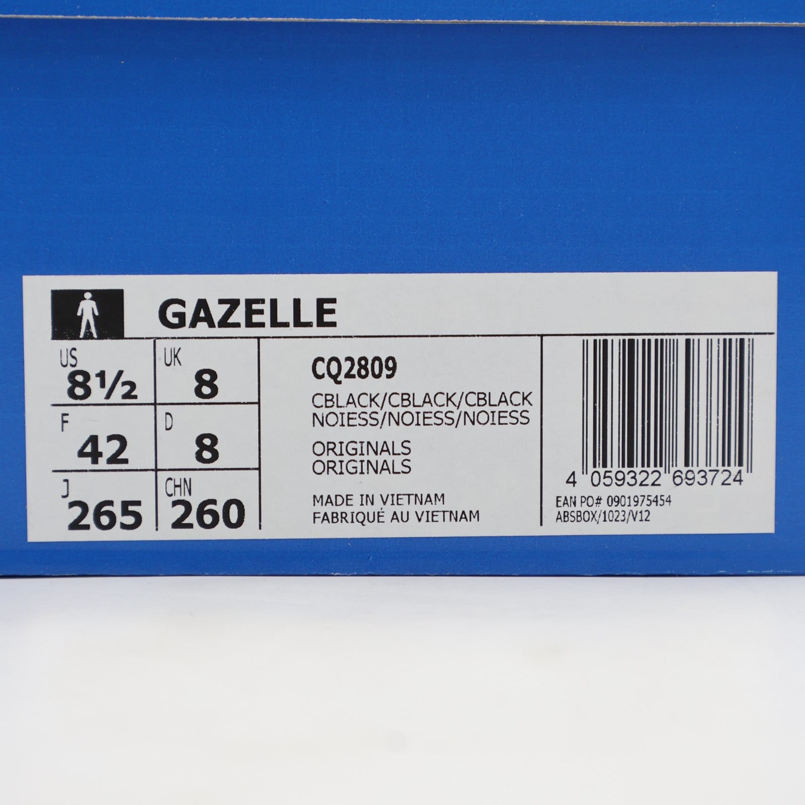 CQ2809 adidas Originals Gazelle Triple Black (Men's)
